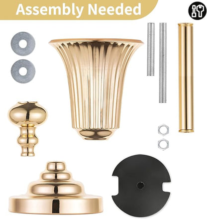 NUPTIO Centerpiece Vase Gold Wedding: 2 Pcs 21.5" Tall Metal Trumpet Vases for Table Decorations Gold Flower Stand for Party