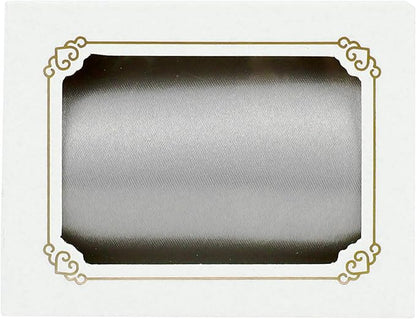 MEEDEE Silver Satin 3 Inch Ribbon Lux Double Faced Satin Ribbon Tree by 10 Yards Silver Silk Ribbons Roll Ribbons for for Crafts, Christmas Tree Decoration, Weddings