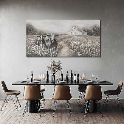 LEVERUP Animal Printings Posters Wall Art Cow Pictures Wall Artwork Large Nature Wall Decor for Living Room Bedroom Office Home Decorations 29×58 Inch