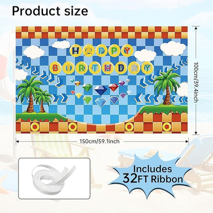 3x5ft Cartoon Game Birthday Backdrop, Happy Birthday Decoration Background, Cute Funny Game Theme Party Supplies Outdoor Indoor Photo Banner