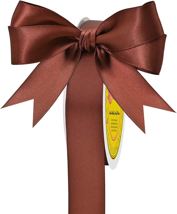 Double Face Rust Satin Ribbon 7/8 inch X 25 Yards Polyester Rust Ribbon for Gift Wrapping Very Suitable for Weddings Party Hair Bow Invitation Decorations and More