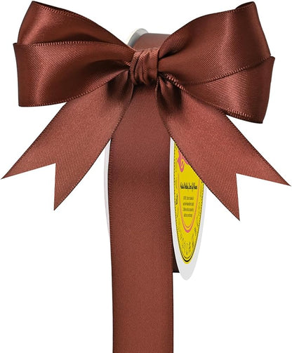 Double Face Rust Satin Ribbon 7/8 inch X 25 Yards Polyester Rust Ribbon for Gift Wrapping Very Suitable for Weddings Party Hair Bow Invitation Decorations and More
