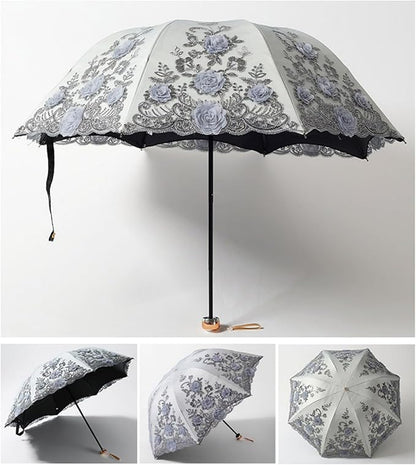 Honeystore Flower Lace Parasols for Wedding Party Lace Bridal Umbrella
