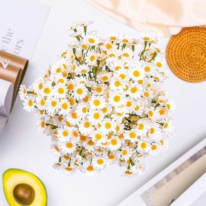 18Pcs Artificial White Daisy Flowers, 3 Bundles 10 Inch Small Fake Daisies for Home Summer Decor, Fake Spring Wild Flowers for Party Decoration