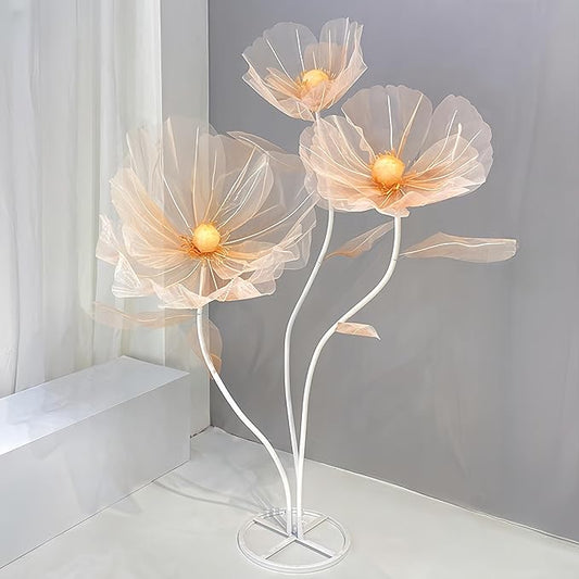 Giant Flowers for Decoration, 5.58 ft Big Artificial Organza Flower for Wedding Reception Birthday Christmas Party Backdrop Decor Photography Props Shop Window Display, Champagne