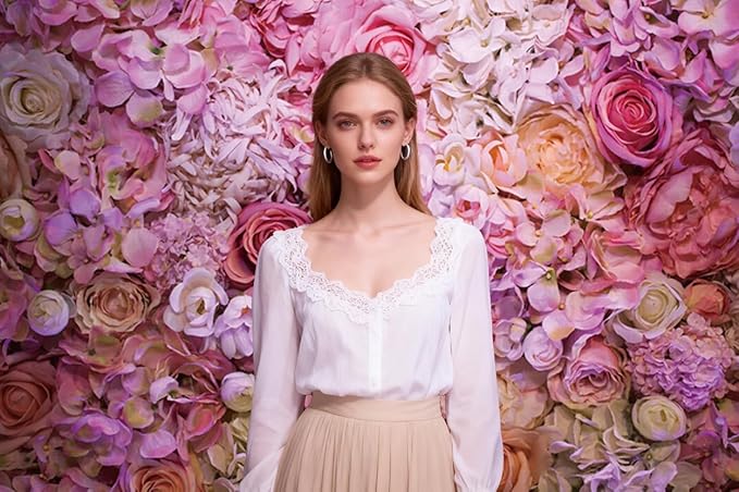 10x7ft Vinyl XMJJKUF Pink Floral Backdrop Flower Colorful Wedding Ceremony Girls Bridal Shower Background Birthday Party Decortaions Banner Portrait Photo Shoot Props