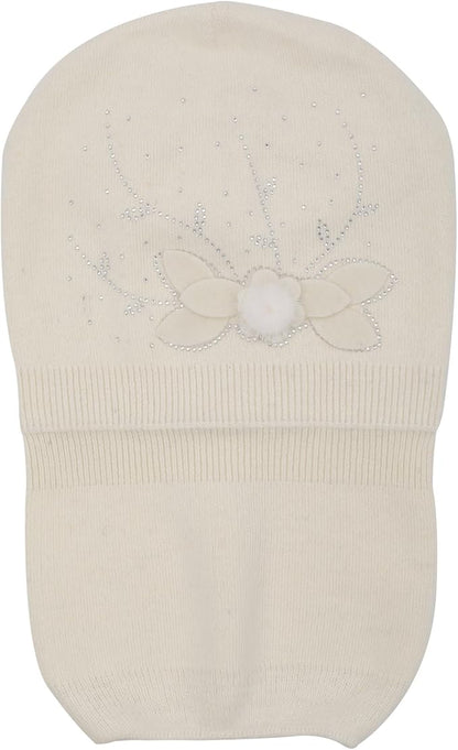 ZLYC Women Floral Slouchy Beanie Hat Double Layer Winter Knit Skull Cap