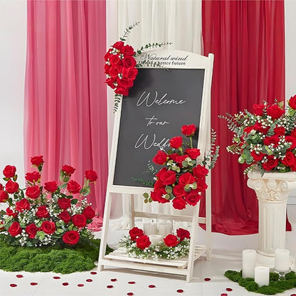 Artificial Silk Roses Flowers - 200 Pack Rose Red Fake Flowers for Wedding Decor, 3.7Inch Velvet Flower Heads with 50cm Long Stems, Suitable for Home, Party Event Decor (200, Rose Red)