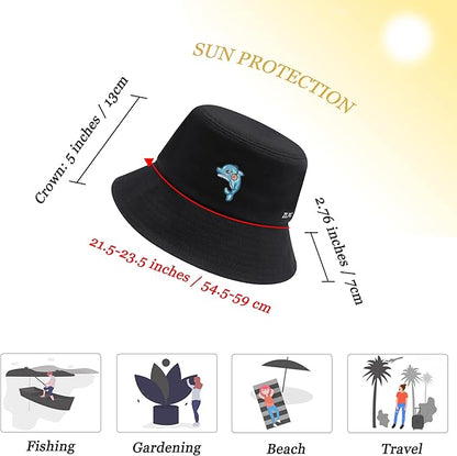 ZLYC Unisex Fashion Embroidered Bucket Hat Summer Fisherman Cap for Men Women