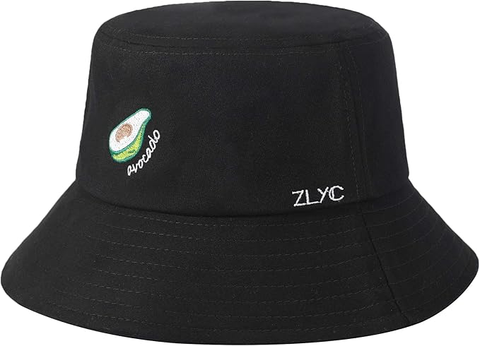 ZLYC Unisex Fashion Embroidered Bucket Hat Summer Fisherman Cap for Men Women