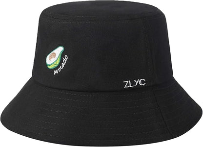 ZLYC Unisex Fashion Embroidered Bucket Hat Summer Fisherman Cap for Men Women