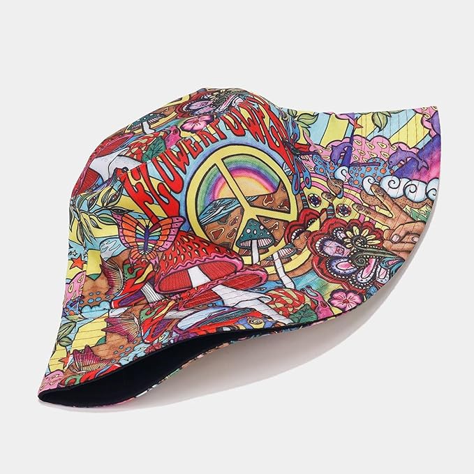 Quanhaigou Bucket Hat for Men Women,Packable Reversible Printed Sun Hats,Fisherman Outdoor Summer Travel Hiking Beach Caps