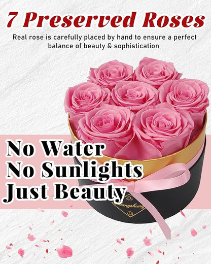 Preserved Roses in a Box, Forever Real Rose Preserved Flowers for Delivery, Eternal Rose Last 2-3 Years, Anniversary Birthday Roses Forever Gifts for Women Mothers, Wife, Her, Mom