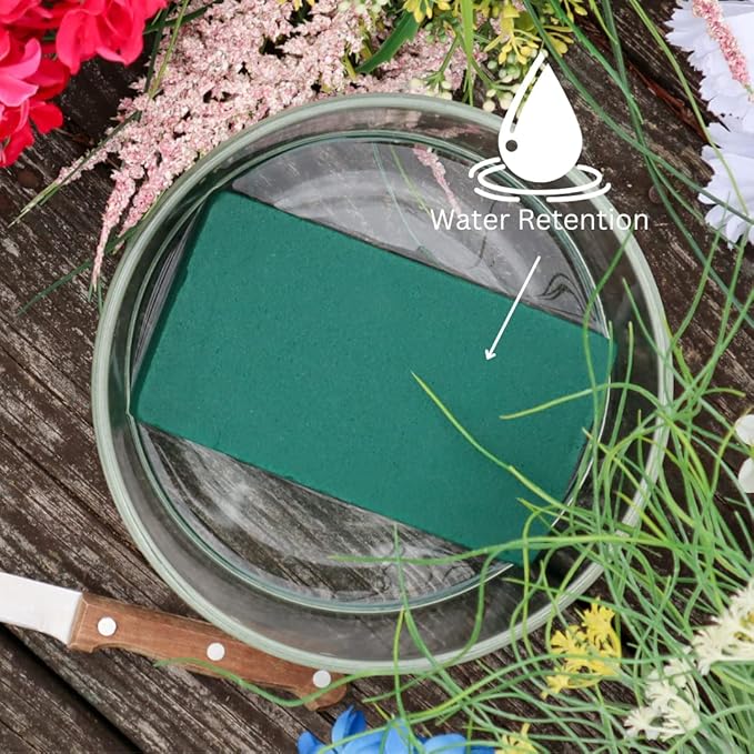 FLOFARE Pack of 3 Floral Foam Blocks Each (5.5"L x 3.1"W x 1.7"H) Green Wet & Dry Flower Foam for Fresh & Artificial Flower Arrangement, Plant Foam, Florist Supplies for DIYs, Arts, Crafts & Weddings