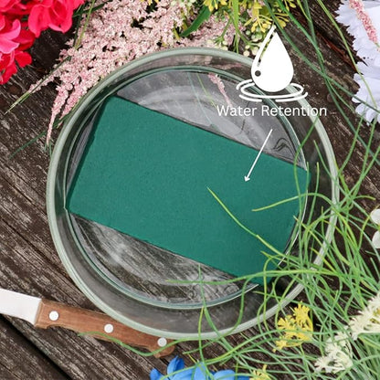 FLOFARE Pack of 6 Floral Foam Blocks Each (5.5"L x 3.1"W x 1.7"H) Green Wet & Dry Flower Foam for Fresh & Artificial Flower Arrangement, Plant Foam, Florist Supplies for DIYs, Arts, Crafts & Weddings