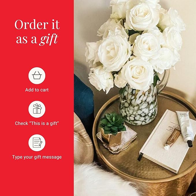 BloomsyBox - White Roses - 24 Long Stems,Long Lasting, Hand-Tied in Eco-friendly, Vase Not Included, Fresh Flowers for Delivery – Gift for Birthday, Anniversary, Get Well, Congratulations, Wedding