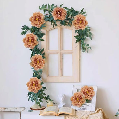20pcs 5" Artificial Flower Peonies, Silk Peonies with 6" Stems, Flowers Suitable for Wedding Bouquets, Home Party Decoration (Caramel Colour)