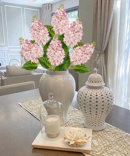 Artificial Lilac Flowers 30" Tall – Set of 3 Silk Lilac Flower Stems for Home Decor, Wedding Centerpieces, Faux Floral Arrangements – Light Pink Artificial Flowers for Vase, Spring & Farmhouse Décor