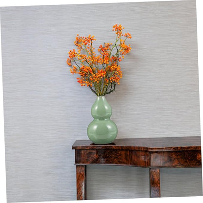 Creative Gourd Shaped Ceramic Vase Smooth Surface Desktop Flower Display Container Home Decoration Flower Arrangement Gift