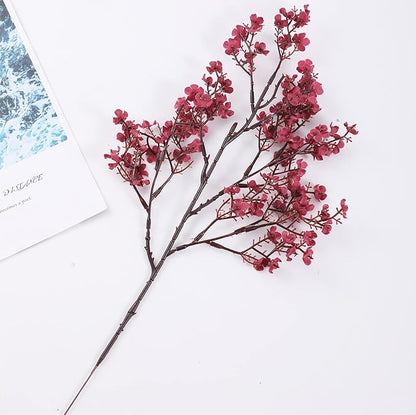 Hananona 10 Pcs Babys Breath Artificial Gypsophila Flowers Halloween Fake Silk Flowers for Home Decor Floral Arrangement Table Centerpieces (10, Burgundy)