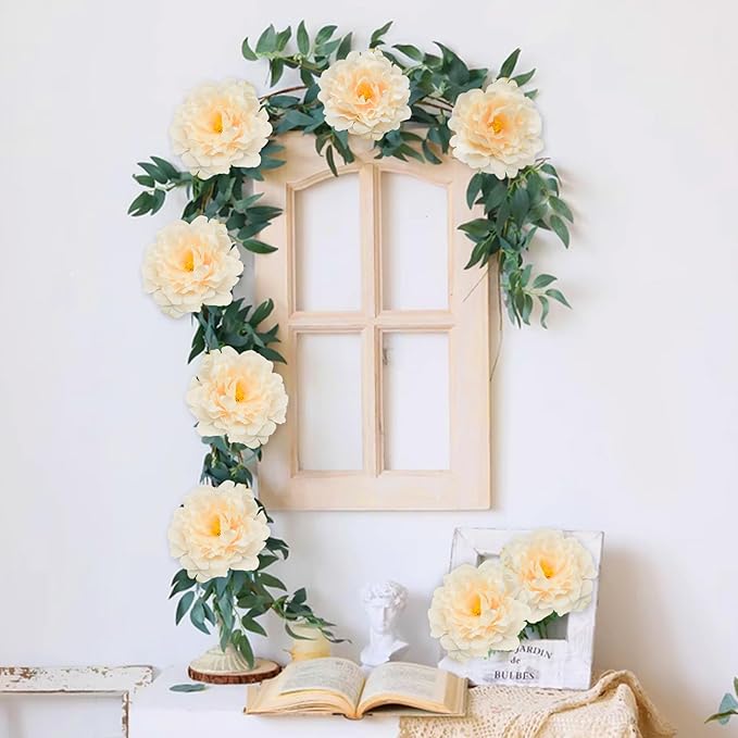20pcs 5" Artificial Flower Peonies, Silk Peonies with 6" Stems, Flowers Suitable for Wedding Bouquets, Home Party Decoration (Nude)