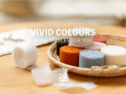 Vitalizart Chiffon Silk Ribbon 1" x 21 Yd Nude & White Fringe Fabric Package (3 Rolls * 7 Yd) for Wedding Invitations Bridal Bouquets Decorations Gifts Wrapping & Bow Making
