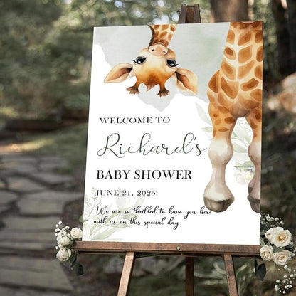 Personalized Baby Shower Welcome Sign For Outdoor, Custom Forest Animal Baby Shower Yard Sign Decorations
