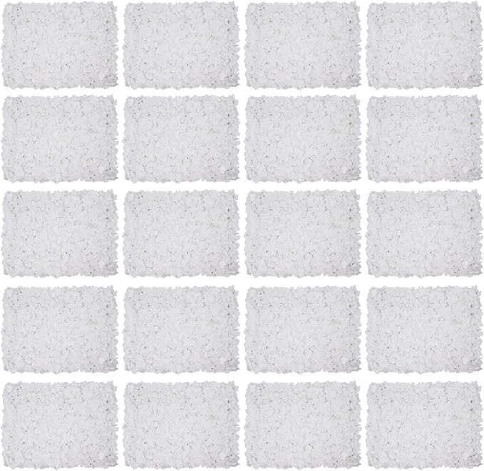 LOYALHEARTDY 20 PCS Artificial Flower Wall Panel 24" x 16" Faux Flowers Wall Decoration White Hydrangea Flower Panels Wall for Home Party Wedding Christmas Festival Photo Backgdrop Decor