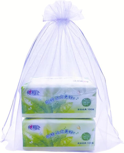 QIANHAILIZZ 50 Pack 12 x 16 Inch Drawstring Jewelry Gift Organza Bags Plant Covers Plants Protection Bag D5B (A-LILAC)