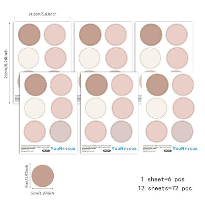 Boho Polka Dot Wall Decals Pink Dots Wall Sticker for Kids Baby Girls Living Room Bedroom Playroom (12 Sheets)