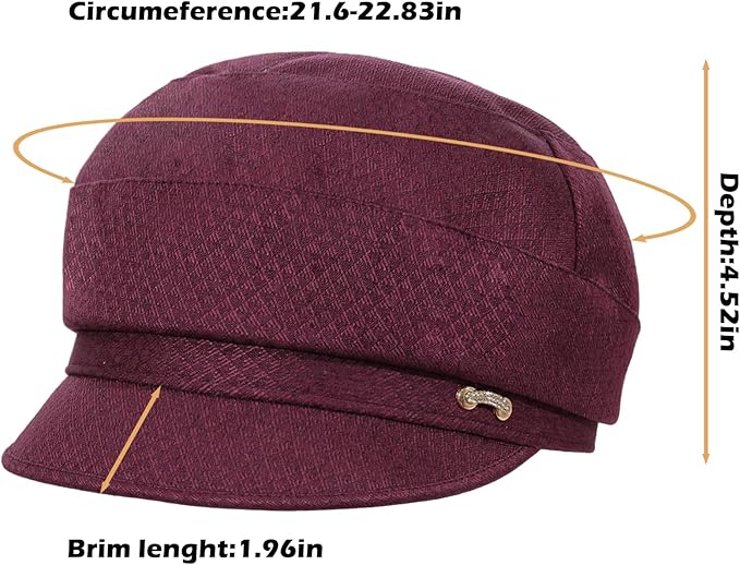 Women Retro Classic Visor Newsboy Cabbie Cap Beret Hats with Flower Buckle for Woman Ladies