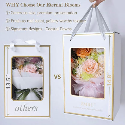 ZMRU Preserved Flower Bouquet, Fresh Flowers for Delivery Prime, Mothers Day Gifts for Mom, Flowers Fresh Bouquet,Birthday for Women, Mom, Grandma, Valentine's Gift, Decor, Graduation Surprise
