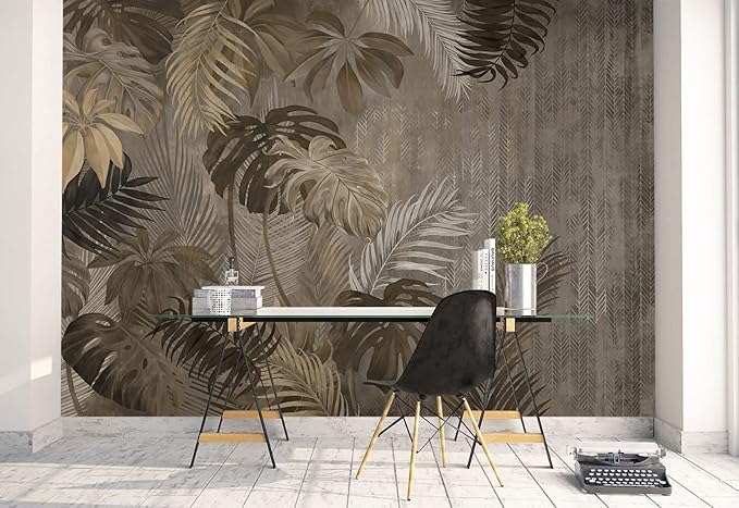 Cliouar-Turtle Backed Bamboo Plantain Leaf Plant Wall Mural Wallpaper for Bedroom Living Room 158" x 110" (Not Self Adhesive)