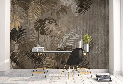 Cliouar-Turtle Backed Bamboo Plantain Leaf Plant Wall Mural Wallpaper for Bedroom Living Room 158" x 110" (Not Self Adhesive)