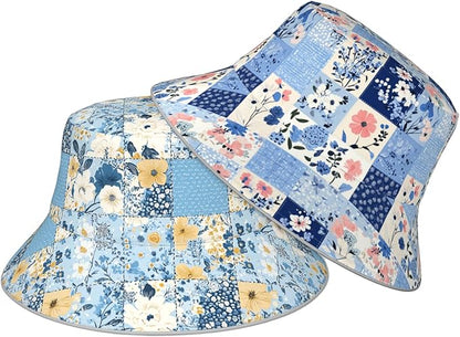 Bucket Hat Double-Side-Wear Reversible Sun Hat Beach Travel Hiking for Women Men