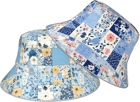 Bucket Hat Double-Side-Wear Reversible Sun Hat Beach Travel Hiking for Women Men