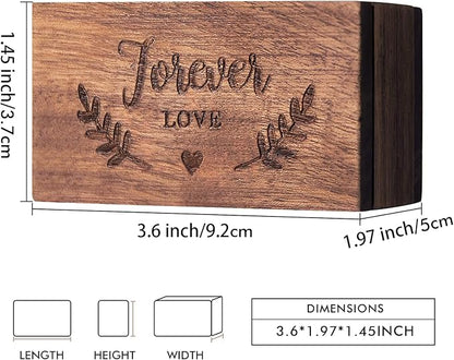 AW BRIDAL Ring Bearer Box Wedding Ring Box Walnut Wood Ring Organizer for Jewelry Wedding Engagement Gift for Couple Proposal