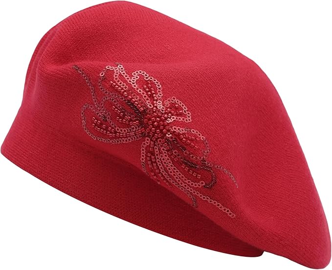 Winter Women French Beret Hat Kaschmir Solid Color Knitted Berets