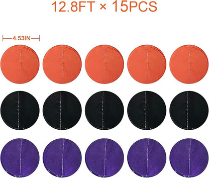 192 Ft Orange Purple Black Party Decorations Polka Dots Streamer Garland Backdrop for Halloween Graduation Birthday Baby Shower Wedding Engagement Bachelorette Bridal Shower Holiday Party Supplies