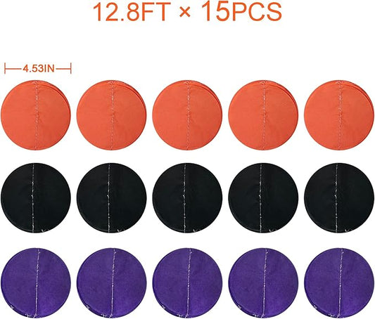 192 Ft Orange Purple Black Party Decorations Polka Dots Streamer Garland Backdrop for Halloween Graduation Birthday Baby Shower Wedding Engagement Bachelorette Bridal Shower Holiday Party Supplies