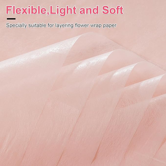 VinTS 48 Sheets 23.6x23.6in Cotton Wrapping Flower Lining Paper,Korean Style Of Waterproof Floral Bouquet Lining Paper Withdrawable Pleated Wrapping Paper Gift Packaging Paper,6 Colors
