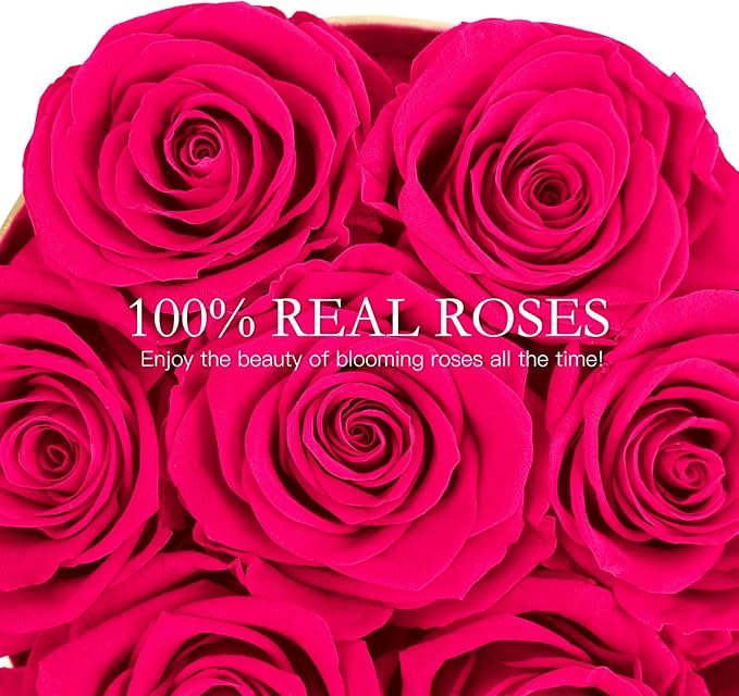 FIACO Gifts for Women Preserved Flowers in a Box-7 Forever Real Rose Flowers for Delivery Prime Birthday Gifts for Mom Grandma Wife Girlfriend Sister Fresh Flowers Eternal Rose