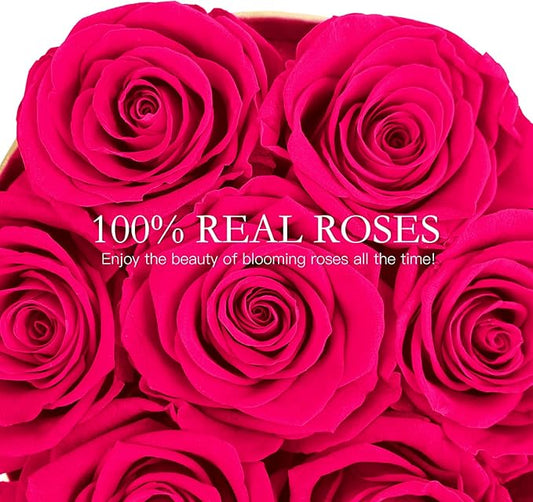 FIACO Gifts for Women Preserved Flowers in a Box-7 Forever Real Rose Flowers for Delivery Prime Birthday Gifts for Mom Grandma Wife Girlfriend Sister Fresh Flowers Eternal Rose