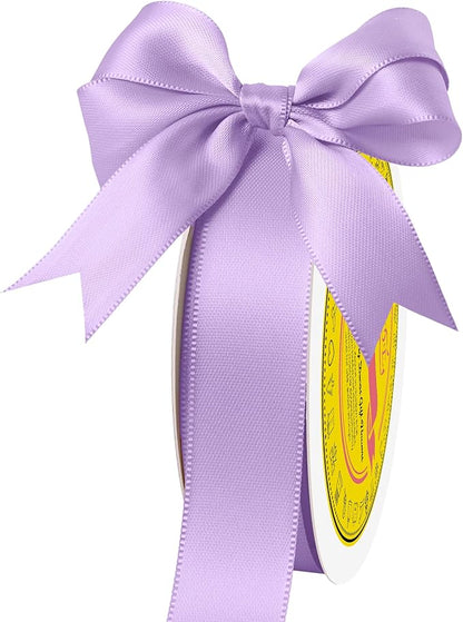 Double Face Light Purple Satin Ribbon 7/8 inch X 25 Yards for Gift Wrapping Very Suitable for Weddings Party Hair Bow Invitation Decorations and More
