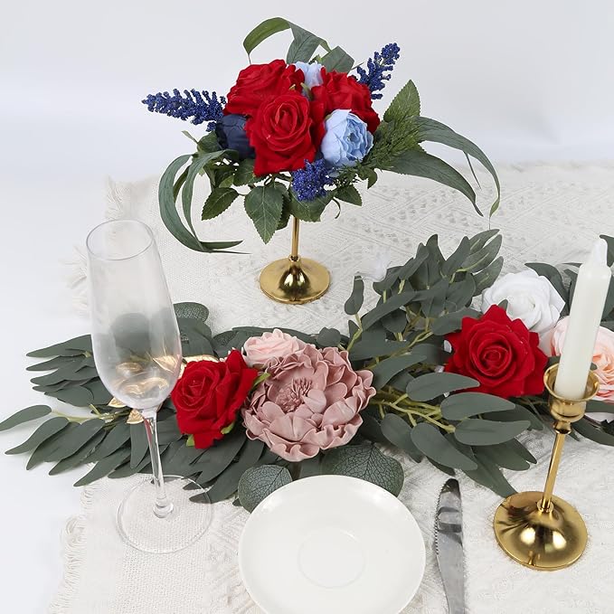 Red Artificial Roses 16pcs Velvet Roses Artificial Flowers 3.15" Fake Red Roses for Bridal Bouquet Wedding Flowers for Floral Centerpieces Home Party Decor