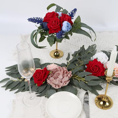 Red Artificial Roses 16pcs Velvet Roses Artificial Flowers 3.15" Fake Red Roses for Bridal Bouquet Wedding Flowers for Floral Centerpieces Home Party Decor