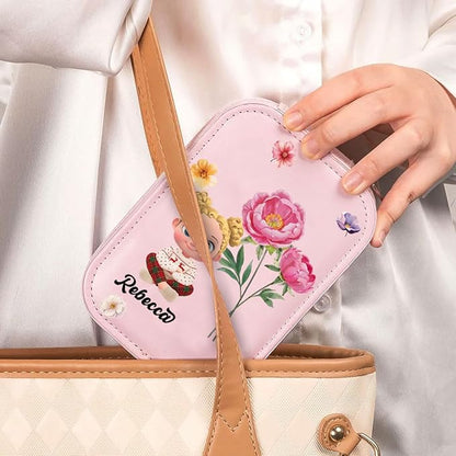 Wrappiness Girls & Women Lovely Makeup Box With LED Mirror - Personalized Jewelry Box Organizer Portable Ideal for Travel, Gift for Daughters Sisters Friends (Birth Month Flower, Toddler Girls)