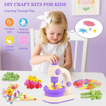 SANANT Fabric Flower Bouquets Toys, DIY Arts and Crafts Toys for Kids 4-8, Making Kit Build Own Bouquet, DIY Educational Activities Flower Making Kit Toys for Toddlers, Birthday Gifts for Girls