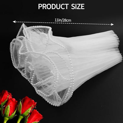 4 Yards Pearl Mesh Flower Wrapping Paper for Bouquets, Korean Floral Wrapping Paper, Pearl Mesh for Bouquets, DIY Gift Packaging, Valentines Flower Shop Decoration (Yards White)