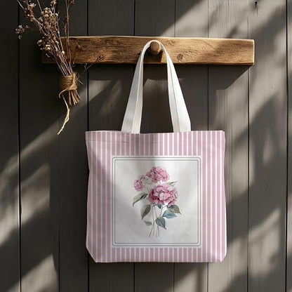 Flowers Tote Bag Gifts for Women, Canvas Aesthetic Reusable Grocery Bags Shopping Bags